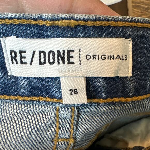 RE/DONE 70's High Rise Ankle Crop Jeans Size 26 NWOT Sample Piece - Picture 7 of 11